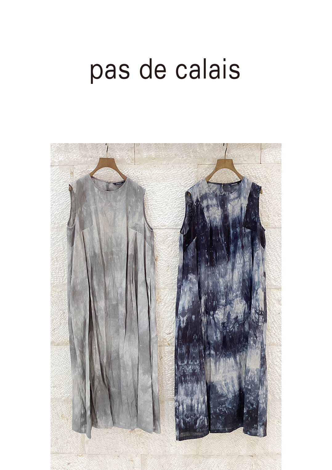 Pas de Calais シフォン植物染め ワンピース Pas de Calais シフォン植物染め ワンピース（pas de calais