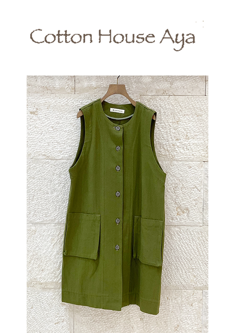 COTTON HOUSE Aya リネン ボタンデザイン スカート R289 COTTON HOUSE Aya リネン ボタンデザイン スカート R289